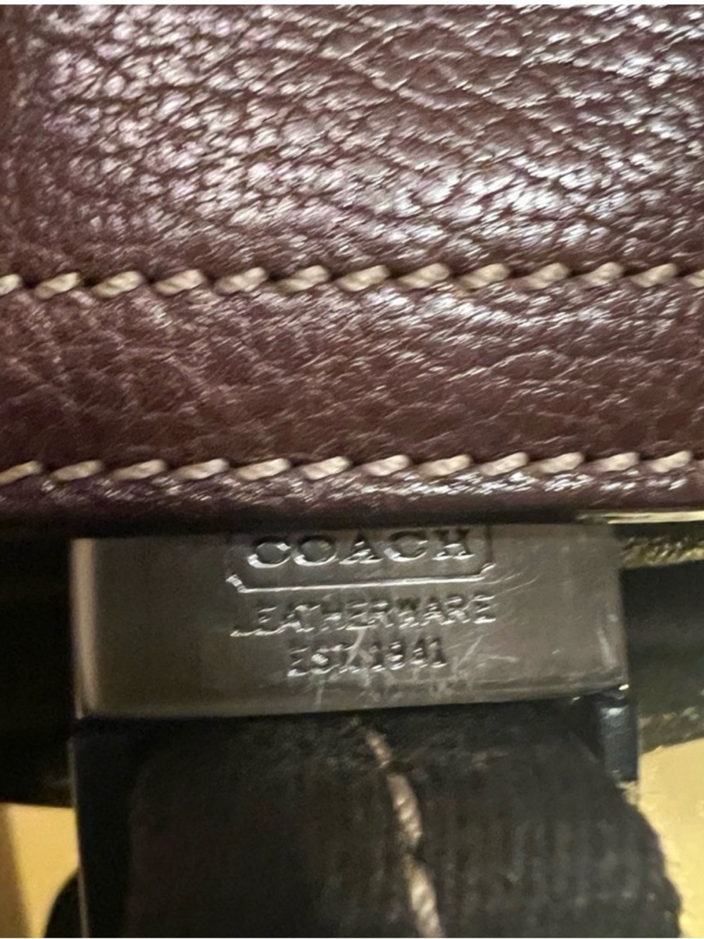 Coach Brown Leather Messenger Bag with Canvas Strap - Picture 2 of 16